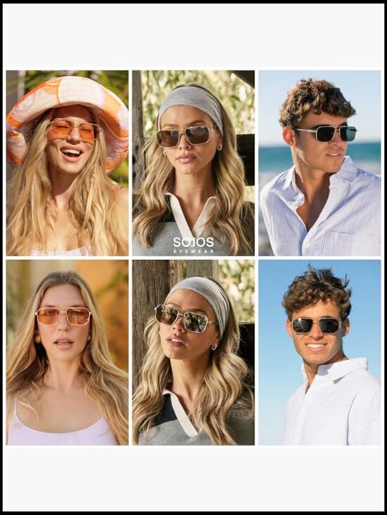 Retro Polarized Square Sunglasses Metal Frame UV Protection Unisex main image 4